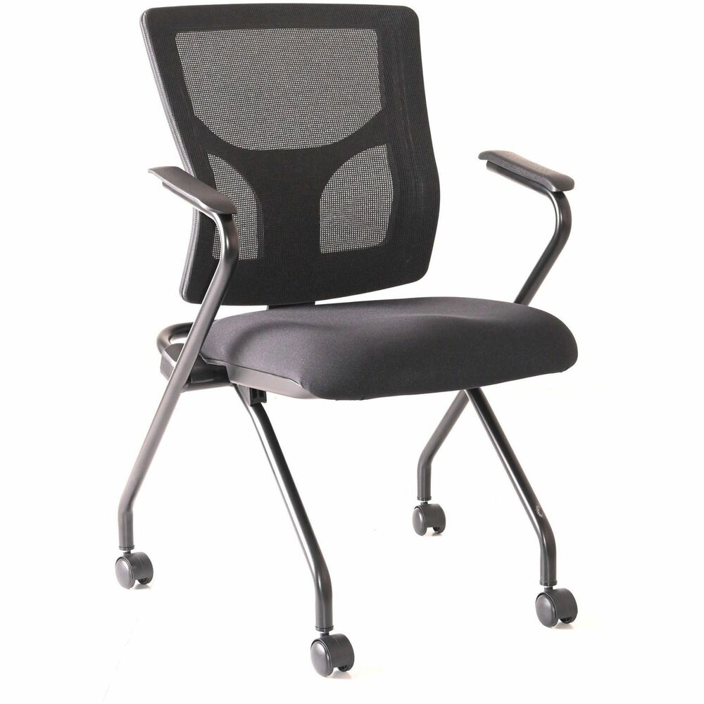 Image of Lorell Chair,w/Arms,Training,Nestable,19-1/2"x19-5/16"x37",2/CT,BK