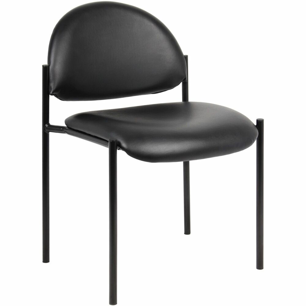 Image of Lorell Guest Chair, No Arms, Vinyl, 18-1/9" Seat, Black
