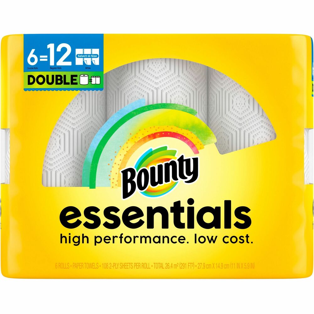 Image of Procter & Gamble Commercial Paper Towels,Select-A-Size,Double Rolls,108 SH/RL,6 RL/PK,WE