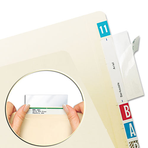 Image of Tabbies® Self-Adhesive Label/File Folder Protector, Top Tab, 3.5 x 2, Clear, 500/Box