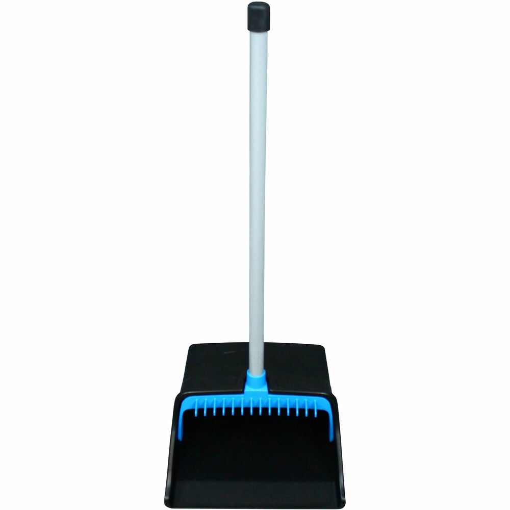Image of Genuine Joe Dustpan,Straight/Locking Handle,PVC,11-1/2" Opening,BE/BK