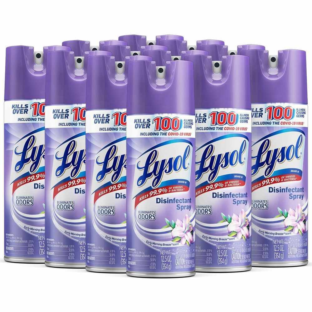 Image of Reckitt Benckiser Disinfectant Spray,Early Morning Breeze,12.5oz,12/CT,Clear