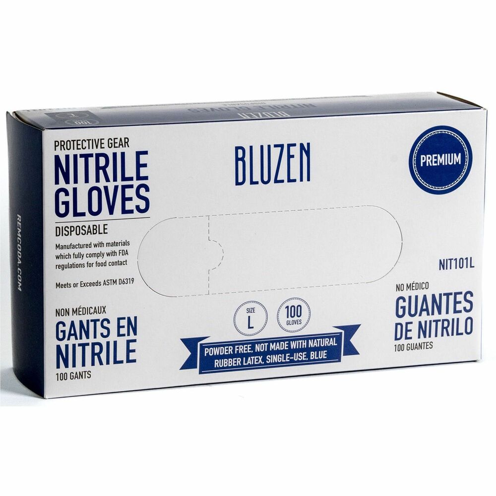 Image of Remcoda, LLC Gloves,Disposable,Powder-Free,Nitrile,Large,100/BX,BE