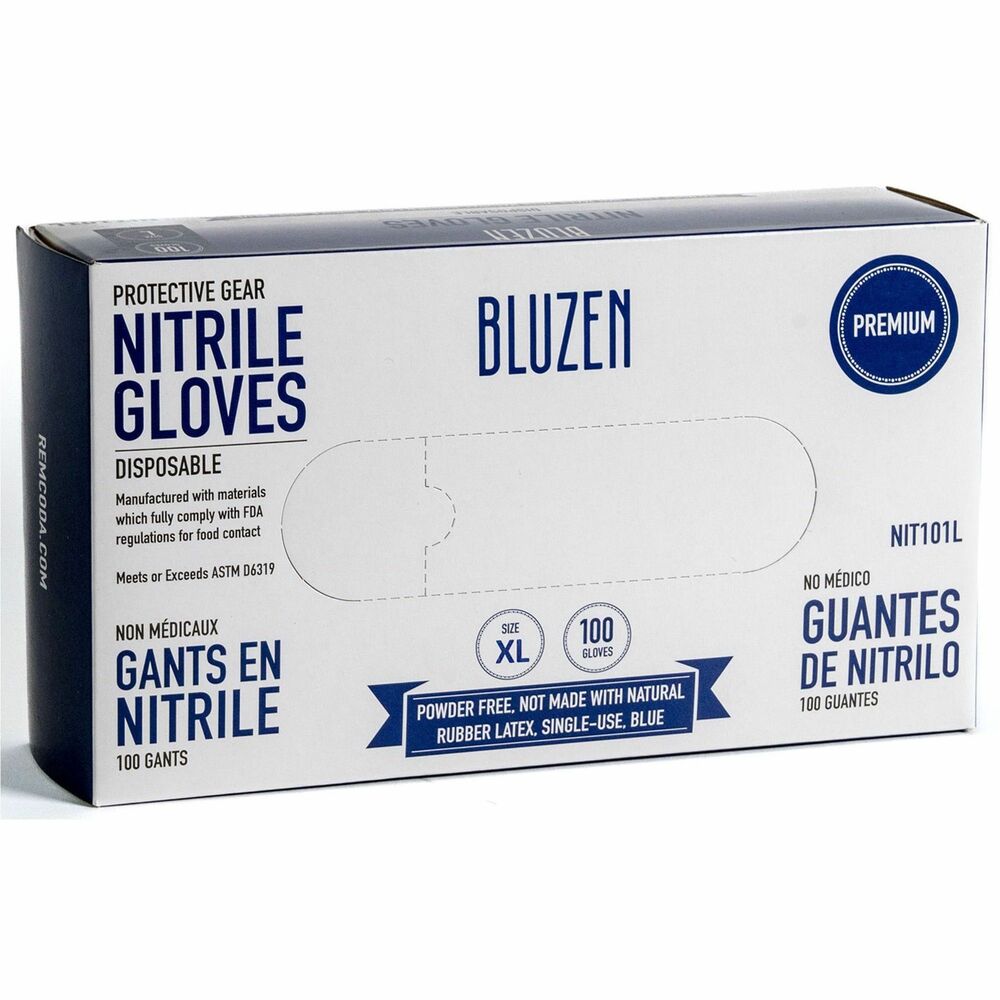 Image of Remcoda, LLC Gloves,Disposable,Powder-Free,Nitrile,XLarge,100/BX,BE