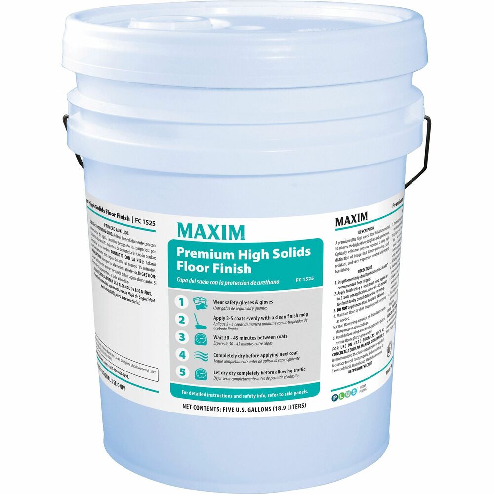 Image of Midlab Inc Floor Finish,Premium,High Solids,RTU,5 Gallon,White