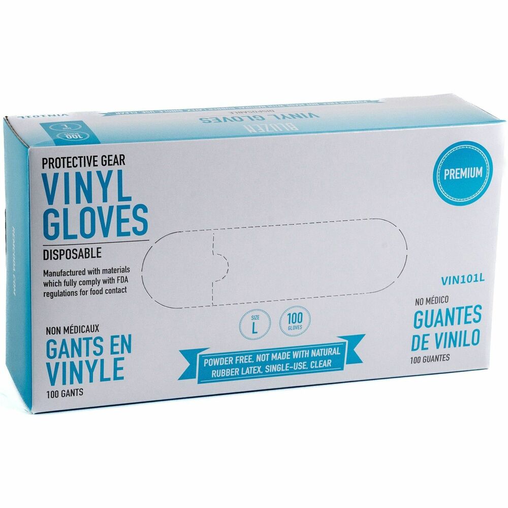 Image of Remcoda, LLC Gloves,Disposable,Vinyl,Large,100/BX,CL