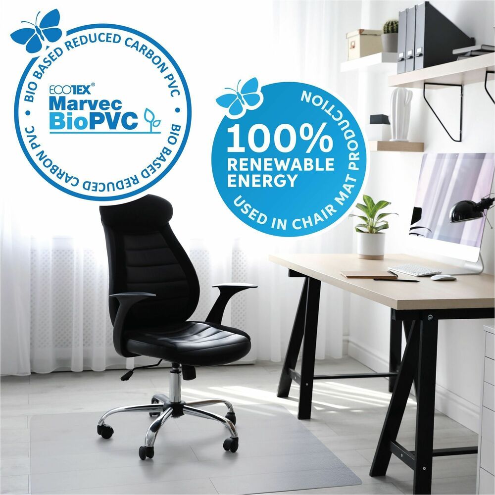 Image of FloorTex Chairmat,BioPVC,Ecotex,f/Hard Floors,46"x60",Clear