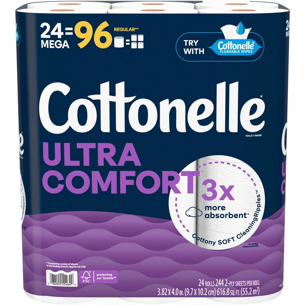 Image of Kimberly-Clark Professional Toilet Paper,Ultra Comfort,2-Ply,Plant-Based,24/PK,WE