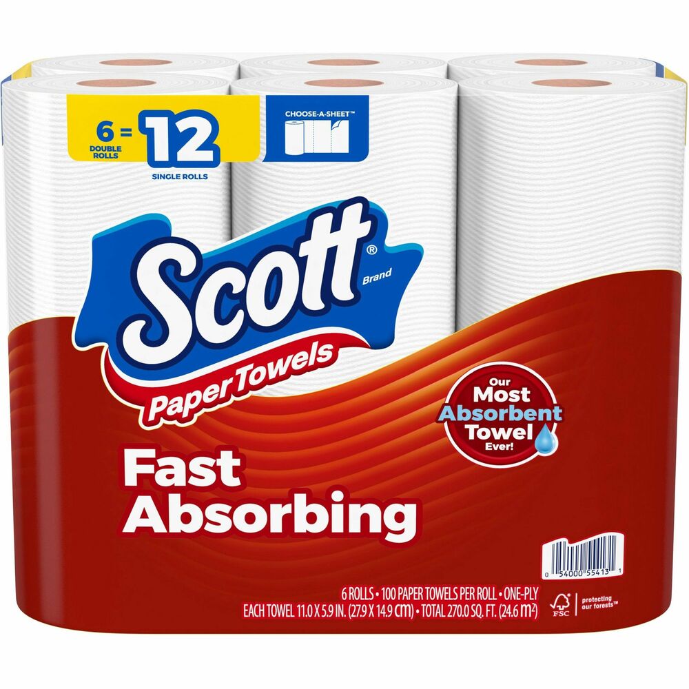 Image of Kimberly-Clark Professional Paper Towels,Double Roll,150 Shts/RL,6RL/PK,4PK/CT,White