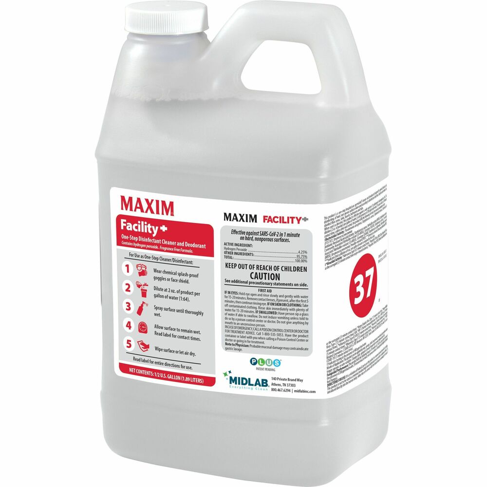 Image of Midlab Inc Disinfectant/Cleaner,Concentrated,64 oz,4/CT,Clear