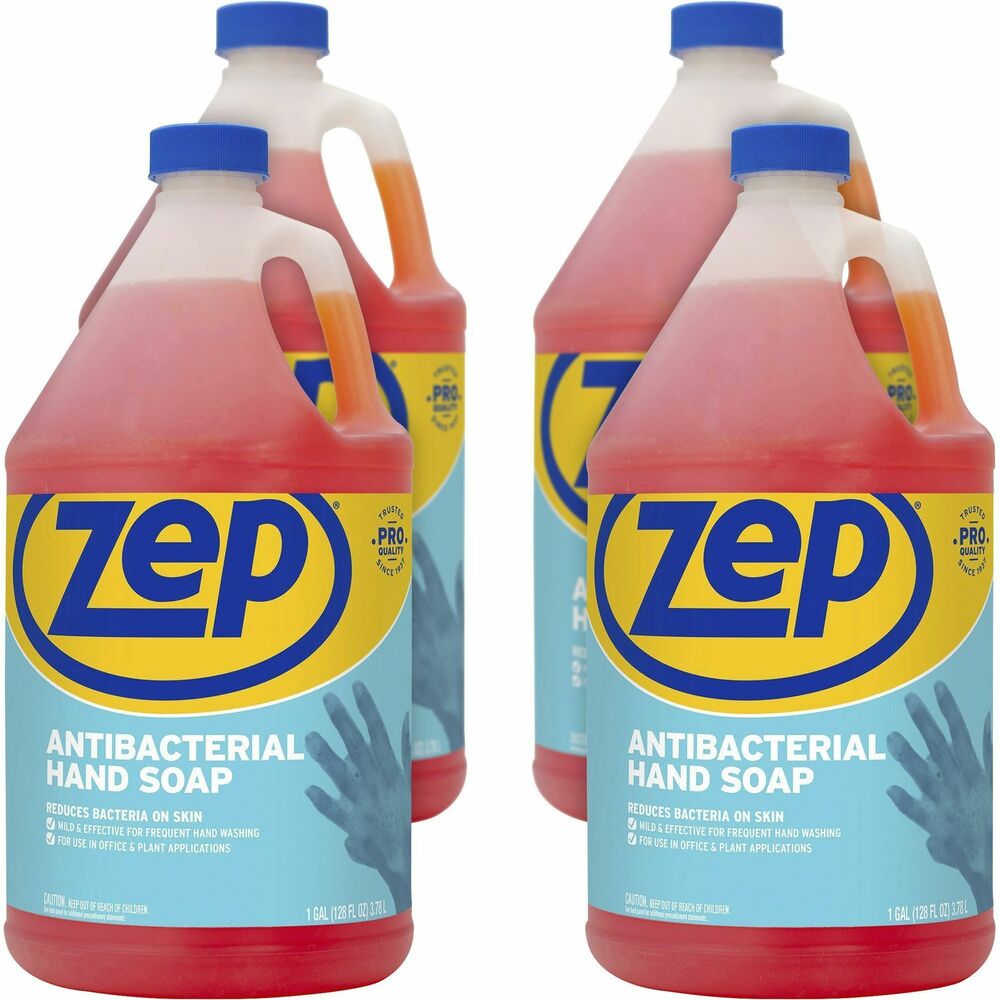 Image of Zep Commercial Hand Soap, Antibacterial, 1 Gallon, 4/CT, Orange