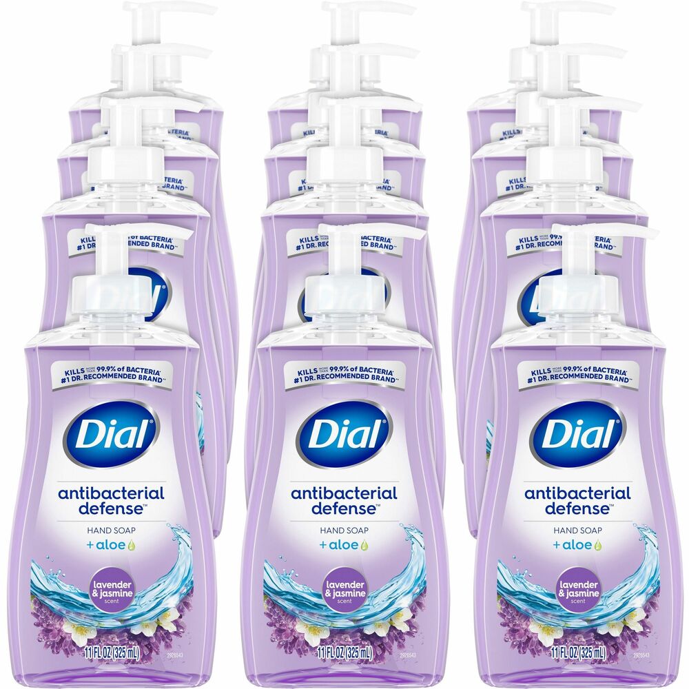 Image of Dial Corporation Hand Soap,Antibacterial,Liquid,Lavender,11oz,12/CT,Purple