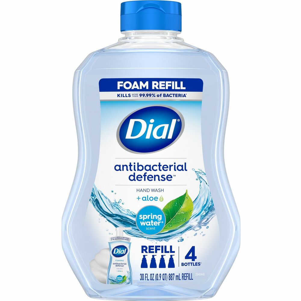 Image of Dial Corporation Handwash, Foaming, Spring Water, 30oz Bottle, 4/CT