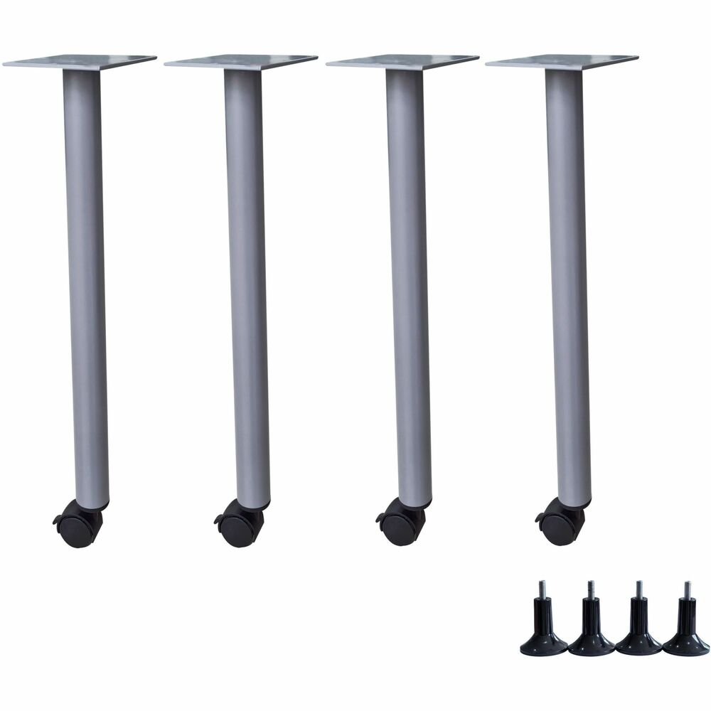 Image of Lorell Base,Post-Leg,f/Invent Table,5.88"x5.88"x28.5",Silver