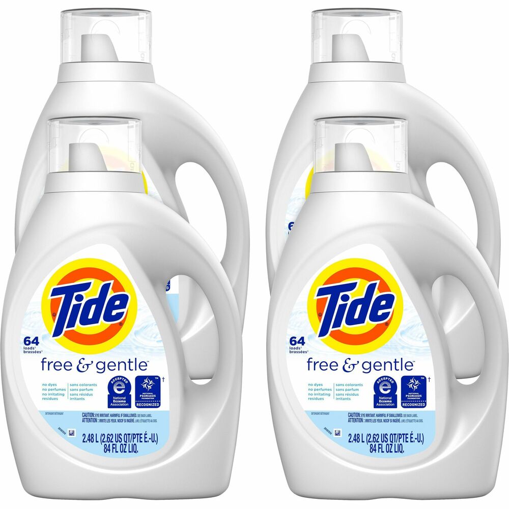Image of Procter & Gamble Commercial Laundry Detergent, Liquid, Tide Free&Gentle, 84 oz, 4/CT