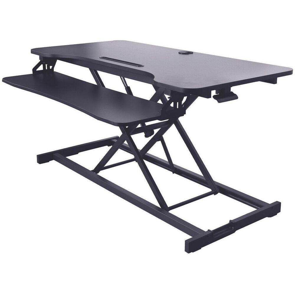 Image of Rocelco Desk Riser,w/Keyboard Tray,43"x20-1/2"x21-3/10",BK