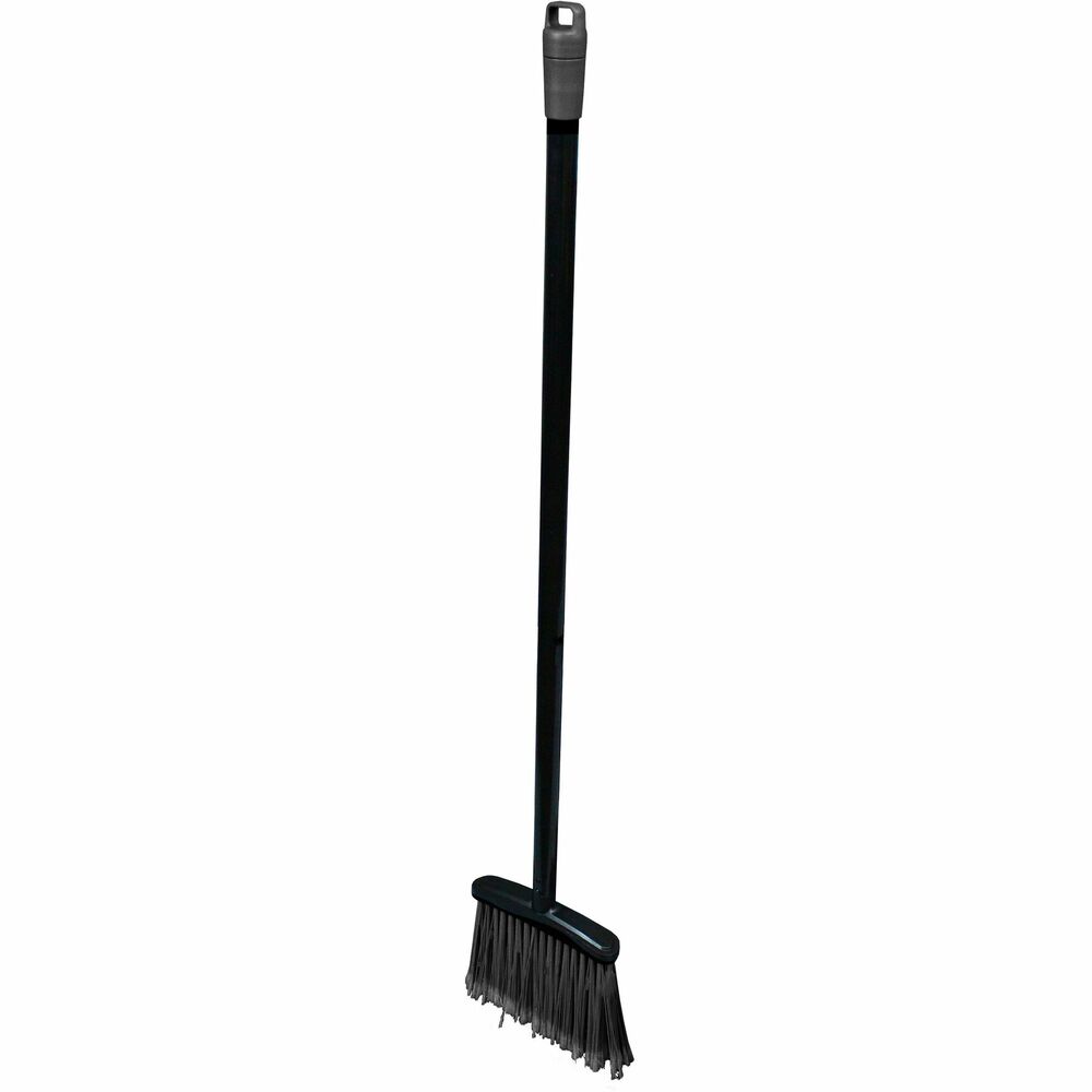 Image of Genuine Joe Lobby Broom, Angled Bristles, Plastic, 36" Handle, Black