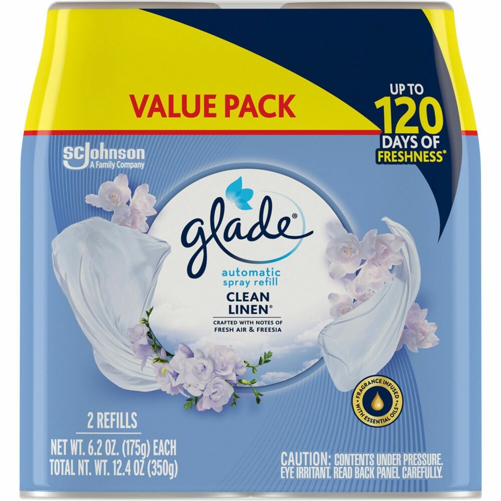 Image of S.C. JOHNSON & SON, INC Air Freshener Refill,f/AutoSpray,CleanLinen,12.4oz,2/PK,3/CT