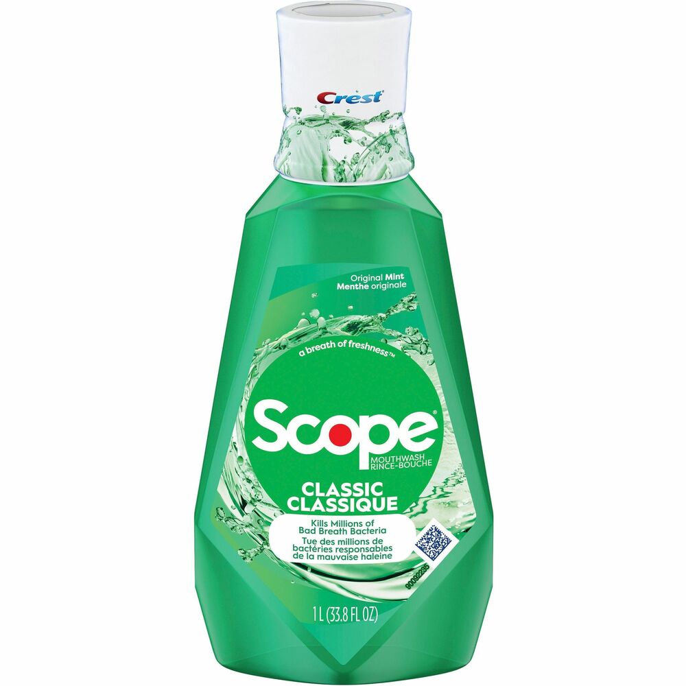 Image of Procter & Gamble Commercial Mouthwash, Classic, Mint, 1 Liter, 6/CT, Green