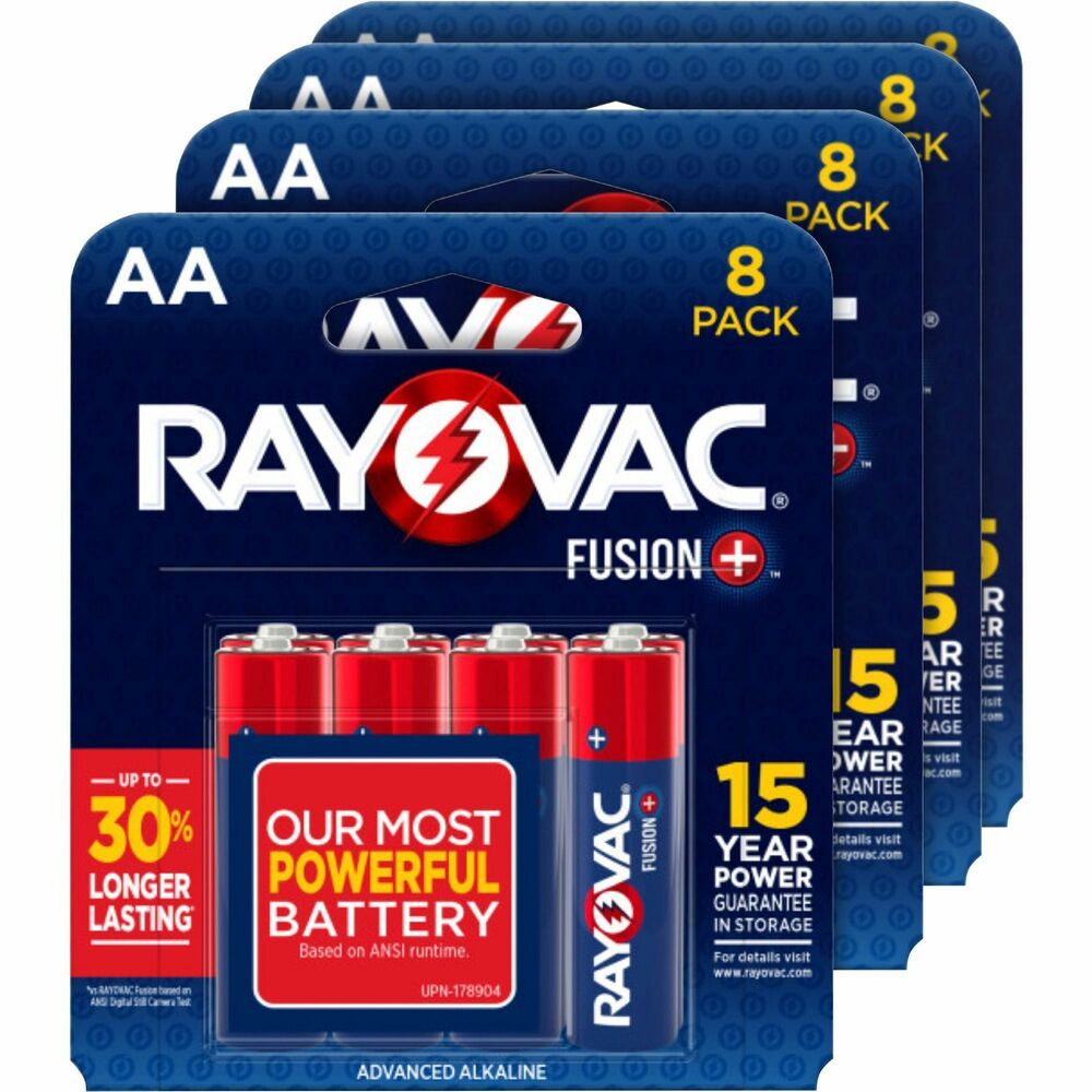 Image of Rayovac Corporation Batteries,AA,Alkaline,Fusion,8/PK,24BX/CT,Blue/Red