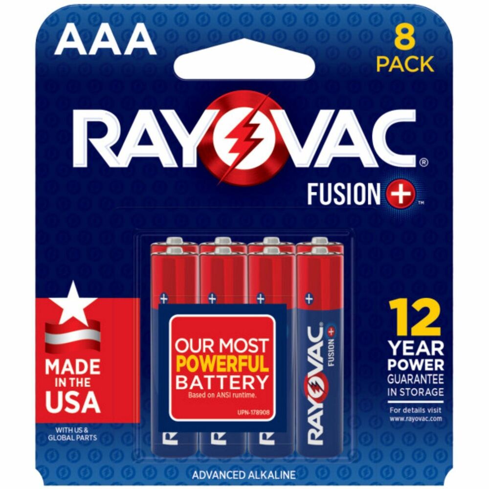 Image of Rayovac Corporation Batteries,AAA,Alkaline,Fusion,8/PK,Blue/Red