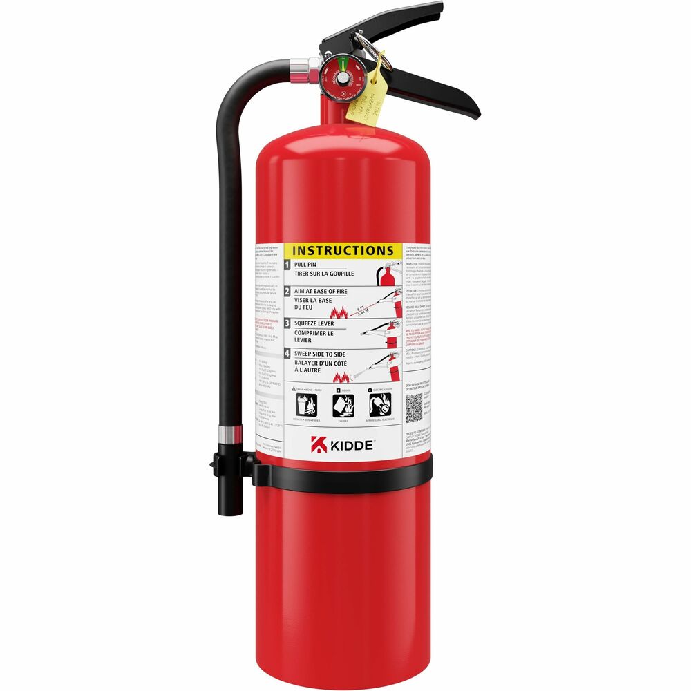 Image of Kidde Fire And Safety Fire Extinguisher, Rechargeable, Impact Resistant,10 lb,Red