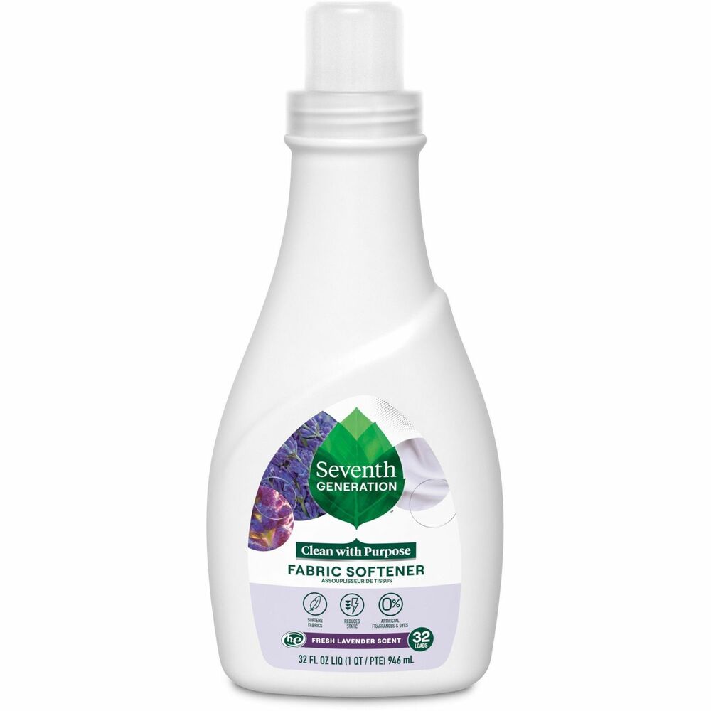 Image of Seventh Generation Fabric Softener,Liquid,Lavender,32 Loads,32oz,Natural