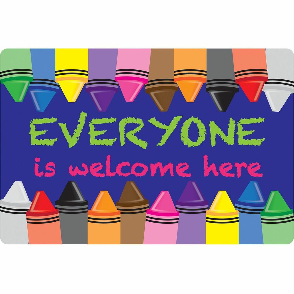 Image of Ashley Productions, Inc. Mat,Everyone is Welcome Here,Crayons,23-1/2"x15-1/2",MI