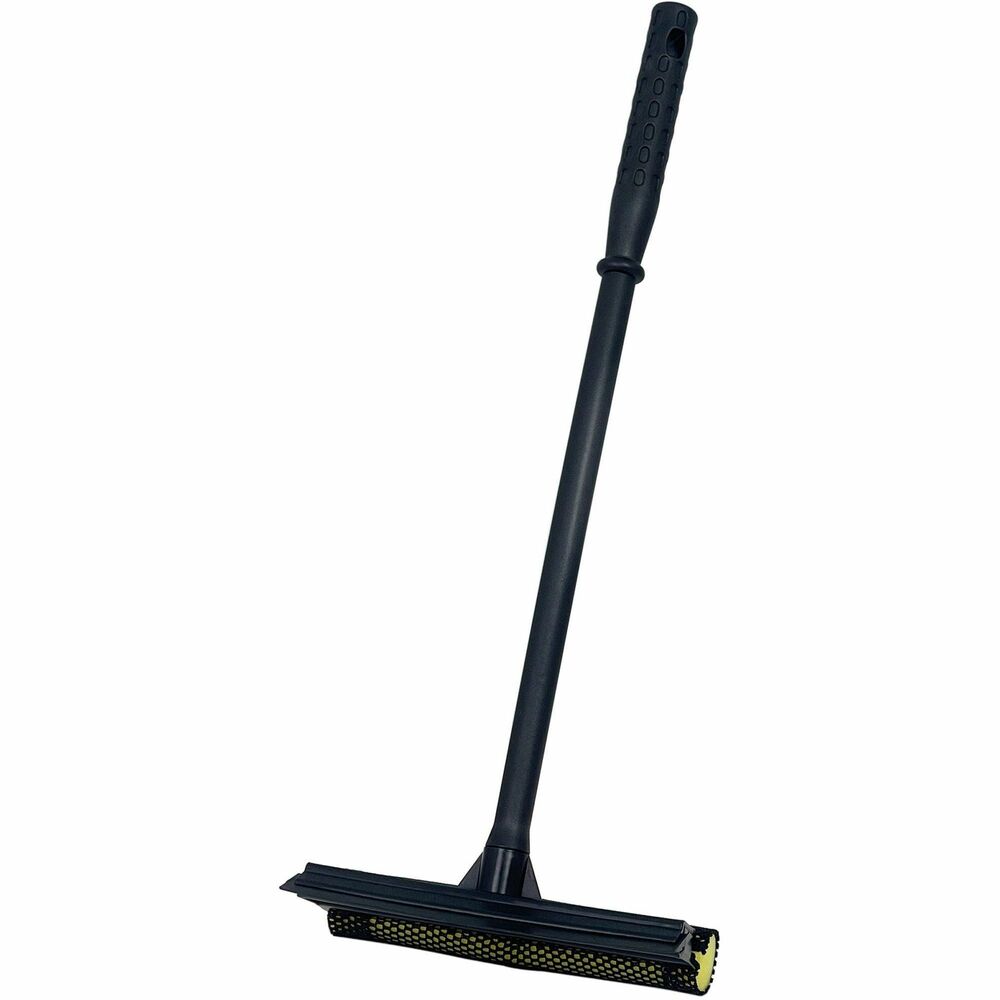 Image of Genuine Joe Squeegee Sponge, w/20"L Handle, 8"W, Black/Yellow