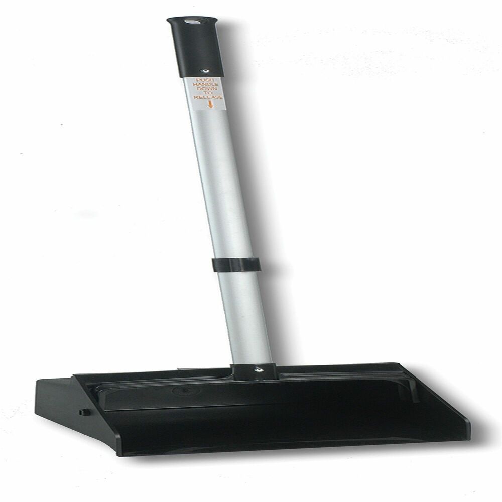 Image of Genuine Joe Dustpan,30" Aluminum Handle,11-1/2" Pan,BK/SR