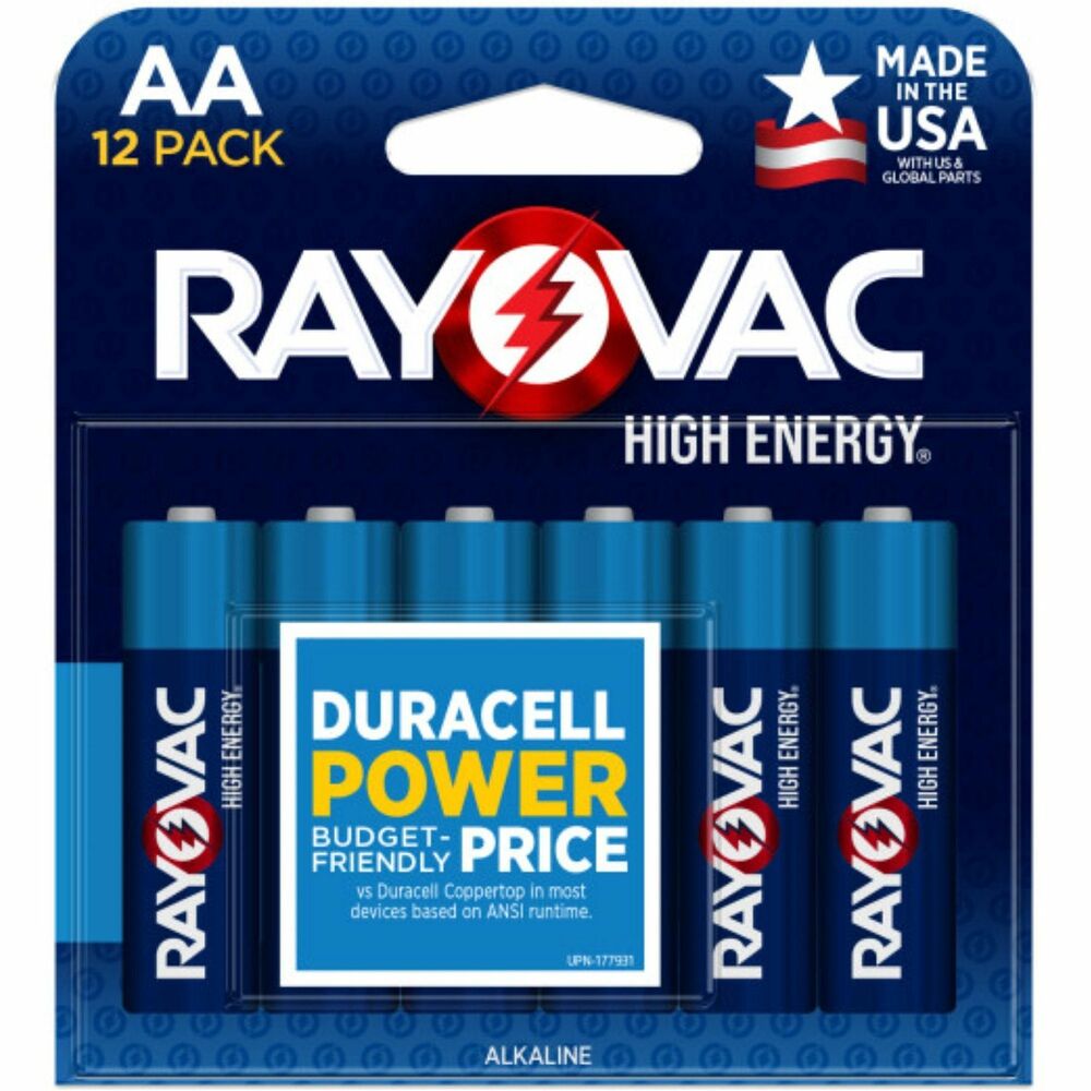 Image of Rayovac Corporation Batteries, High-Energy, Alkaline, AA, 12/PK, BE/SR