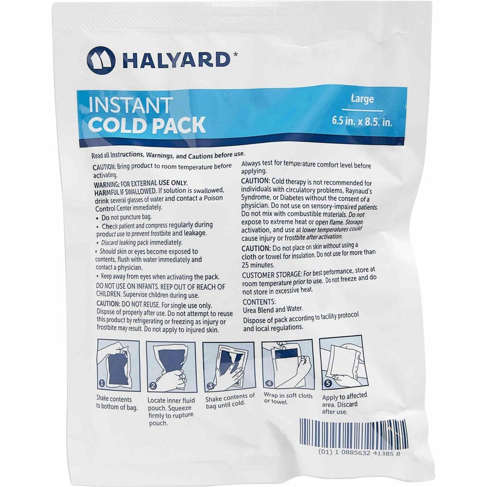 Image of Halyard Health Cold Pack,Instant,20-Minute Therapy,6-1/2"x8-1/2",24/CT,WE