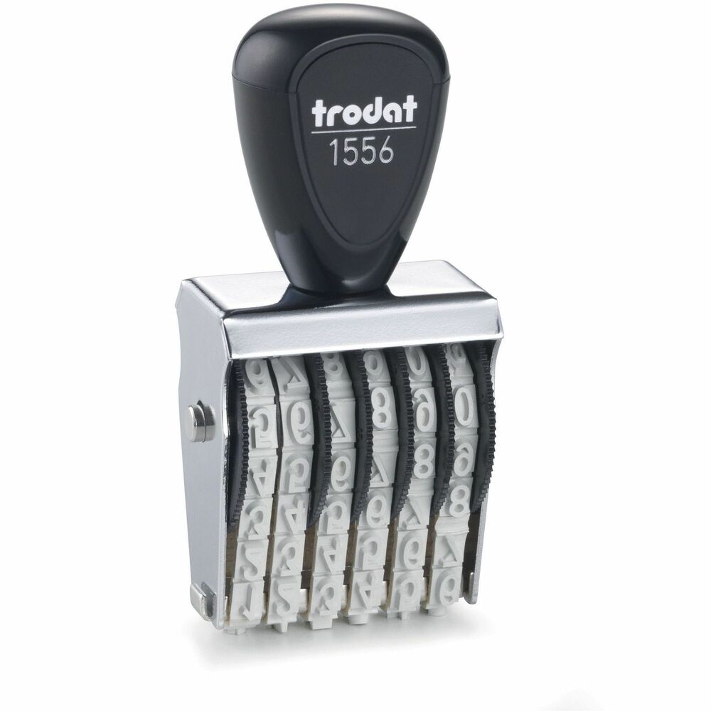 Image of Trodat USA Number Stamp, Rubber, Size 2, 6 Bands, Gray
