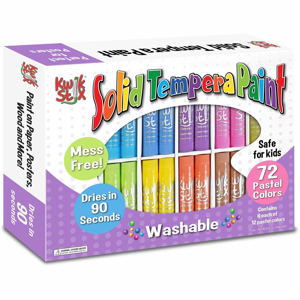 Image of The Pencil Grip Paint Sticks,Solid Tempera,12 Colors,72/Set,Pastels