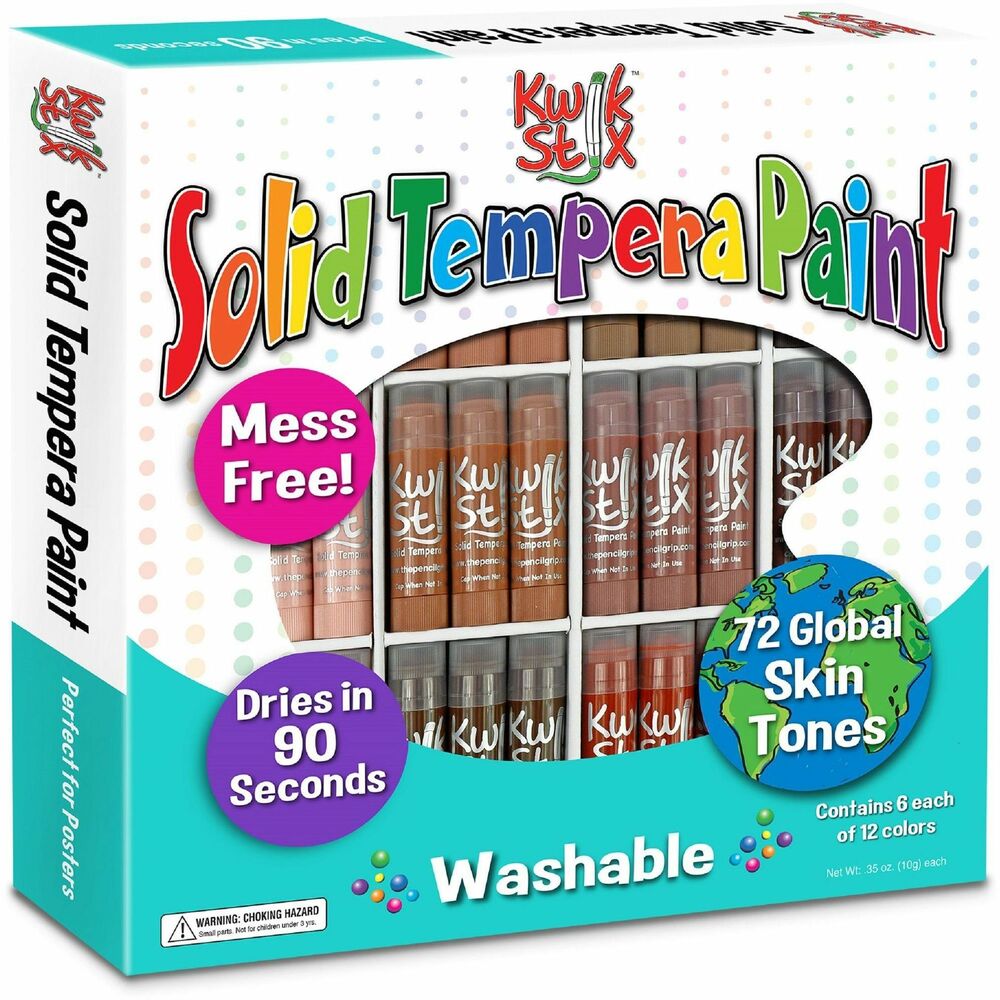 Image of The Pencil Grip Paint Sticks,Solid Tempera,12 Colors,72/Set,Skin Tones
