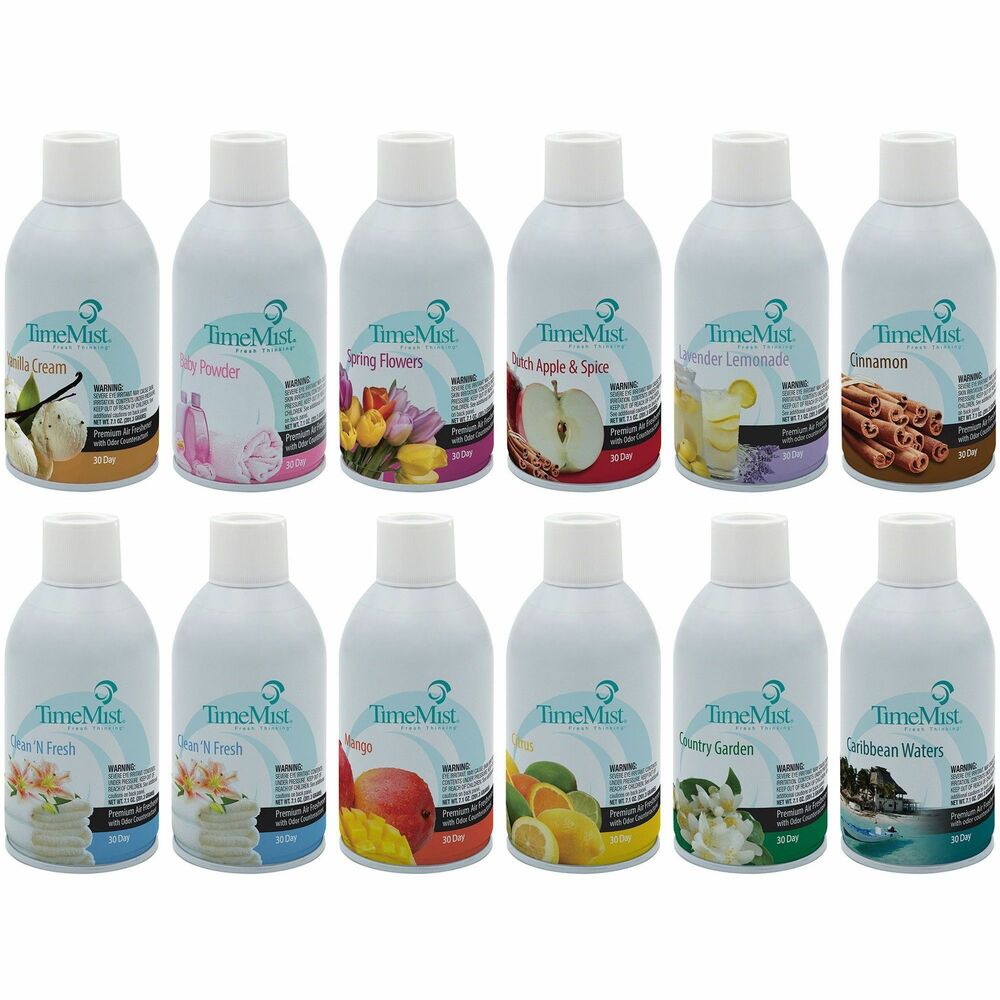 Image of Zep Commercial Air Freshener Assortment,f/TimeMist Disp,12 Scents,12/CT