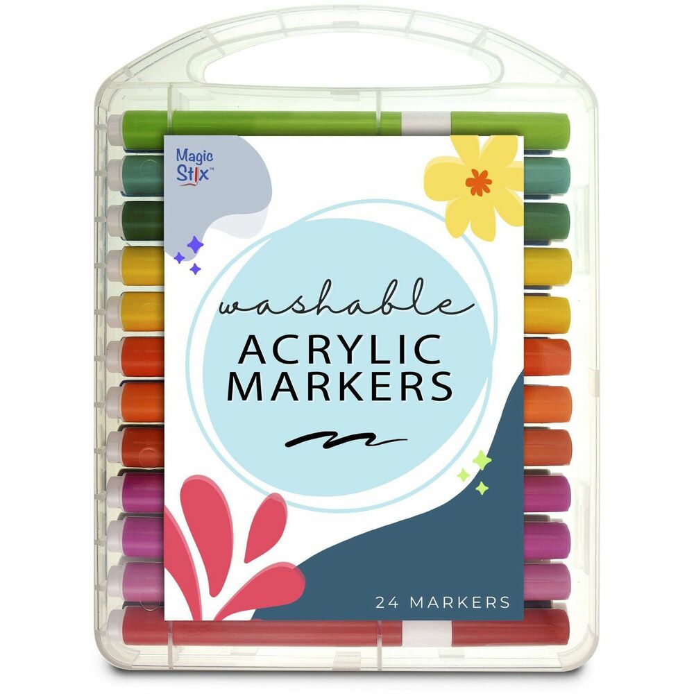 Image of The Pencil Grip Markers,Acrylic,Magic Stix,Washable,24/PK,Assorted