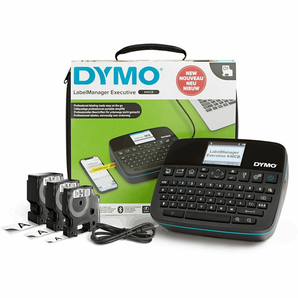 Image of Dymo Labelmaker Kit,w/Keyboard/1" Tape Rolls,Bluetooth/UBS-C,BK