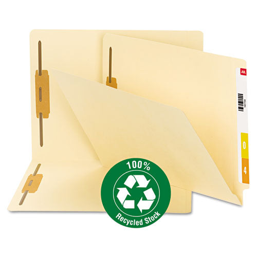 Image of Smead Recycled Manila End Tab Fastener Folders, 0.75" Expansion, 2 Fasteners, Letter Size, Manila Exterior, 50/Box