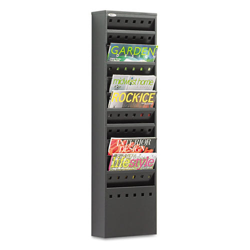 Image of Safco® Steel Magazine Rack, 11 Compartments, 10w X 4d X 36.25h, Black