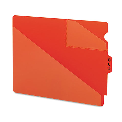Image of Smead End Tab Poly Out Guides, Two-Pocket Style, 1/3-Cut End Tab, Out, 8.5 X 11, Red, 50/box
