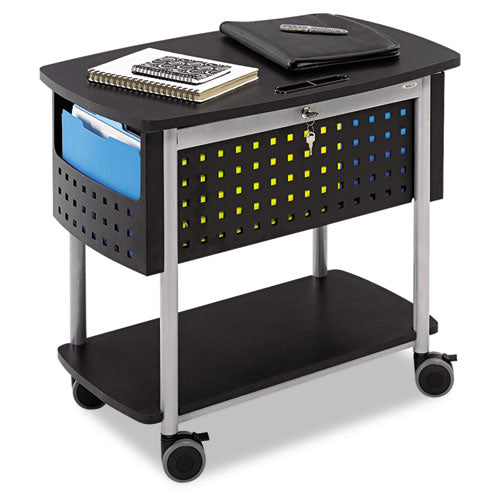 Image of Safco® Scoot Mobile File, Metal, 2 Shelves, 2 Bins, 29.75" x 18.75" x 27", Black/Silver