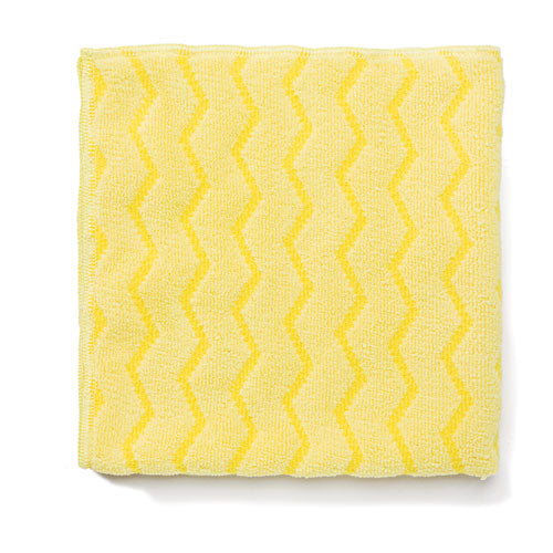 Image of Rubbermaid® Commercial Reusable Cleaning Cloths, Microfiber, 16 X 16, Yellow, 12/carton