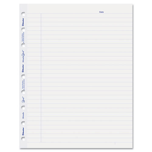 Image of Blueline® Miraclebind Ruled Paper Refill Sheets For All Miraclebind Notebooks And Planners, 9.25 X 7.25, White/blue Sheets, Undated