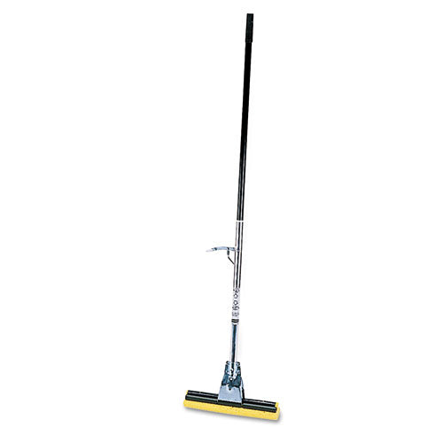 Image of Rubbermaid® Commercial Steel Sponge Mop, 12" Wide Yellow Cellulose Sponge Head, Bronze Steel Handle