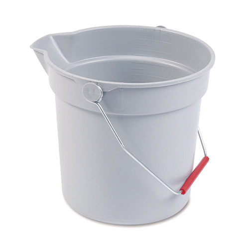 Image of Rubbermaid® Commercial 10 Quart Plastic Utility Pail, Plastic, Gray, 10.5" dia