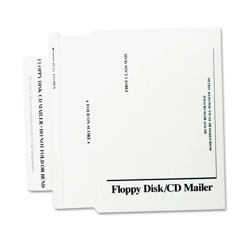 Image of Quality Park Disk/CD Foam-Lined Mailers for CDs/DVDs, Square Flap, Redi-Strip Adhesive Closure, 8.5 x 6, White, 25/Box