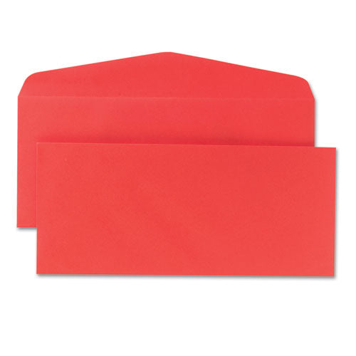 Image of Quality Park Colored Envelope, #10, Commercial Flap, Gummed Closure, 4.13 X 9.5, Red, 25/pack