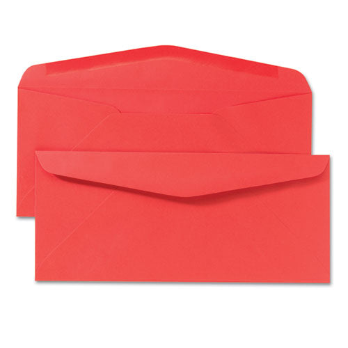 Image of Quality Park Colored Envelope, #10, Commercial Flap, Gummed Closure, 4.13 X 9.5, Red, 25/pack