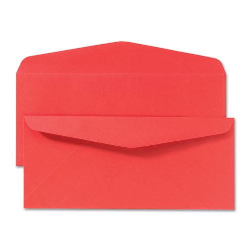 Image of Quality Park Colored Envelope, #10, Commercial Flap, Gummed Closure, 4.13 X 9.5, Red, 25/pack